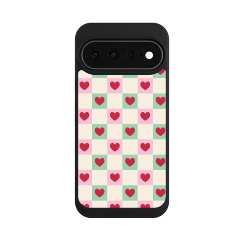 Google Pixel 11 Pro XL NIVOpure Valentine Checked Hearts Pattern Pink Green