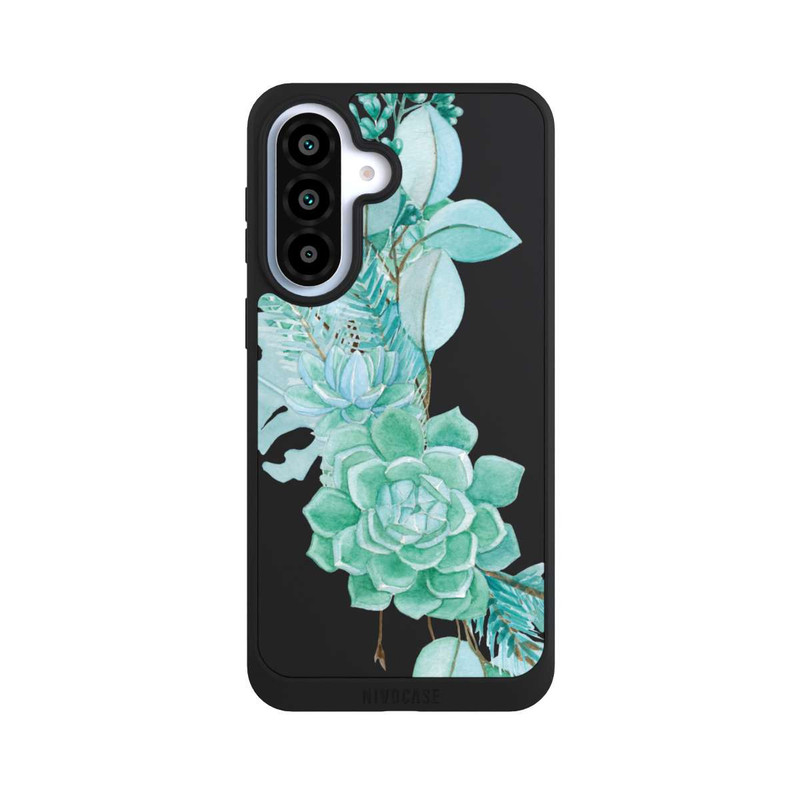 Galaxy A37 5G NIVOpure Sukkulenten Blumen Mintgrün Transparent