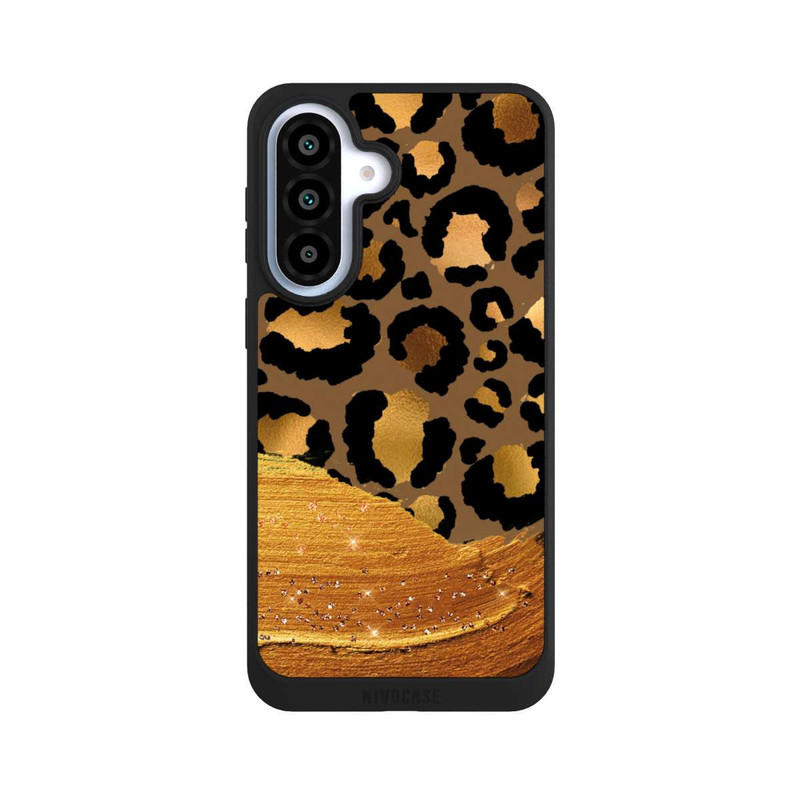 Galaxy A37 5G NIVOpure Dunkelgoldener Leoparden Glitzerlook