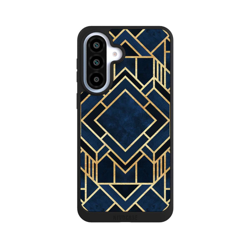 Galaxy A37 5G NIVOpure Kunst Deko Blau Golddruck