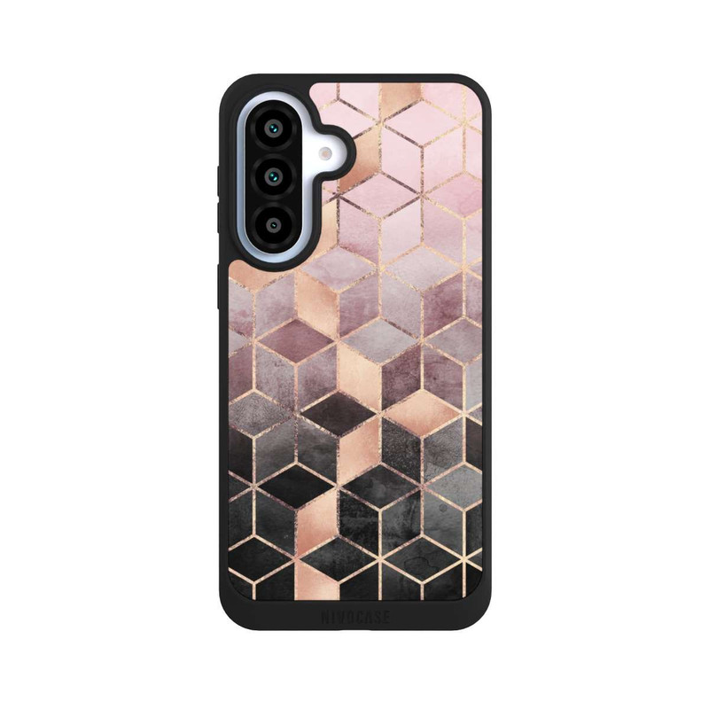 Galaxy A37 5G NIVOpure Imprimé Cubes Dégradés Gris Rose
