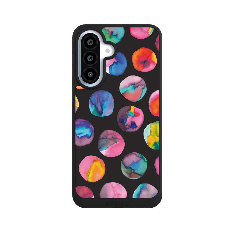 Galaxy A37 5G NIVOpure Bunte Tintenmurmeln Punkte Schwarz