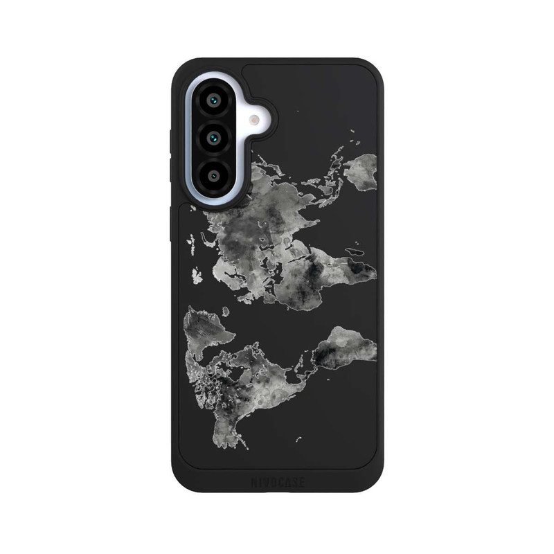 Galaxy A37 5G NIVOpure Weltkarte Schwarz Transparent