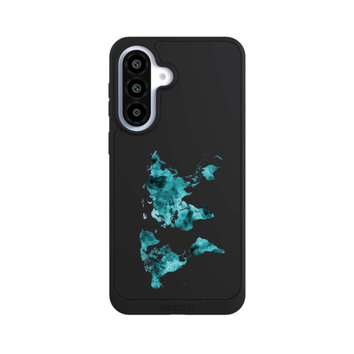 Samsung Galaxy A37 5G NIVOpure Weltkarte Blaugrün Transparent