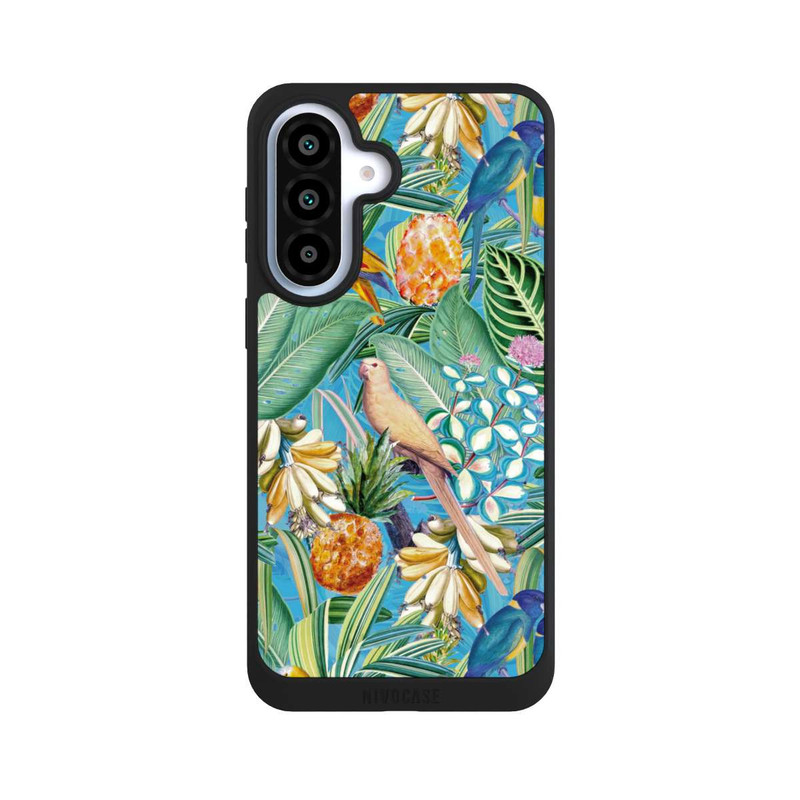 Galaxy A37 5G NIVOpure Tropische Papageien auf blauer Tapete