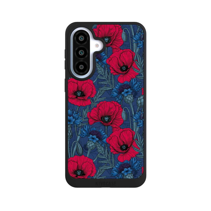 Galaxy A37 5G NIVOpure Mohnblumen und Kornblumen auf Blau