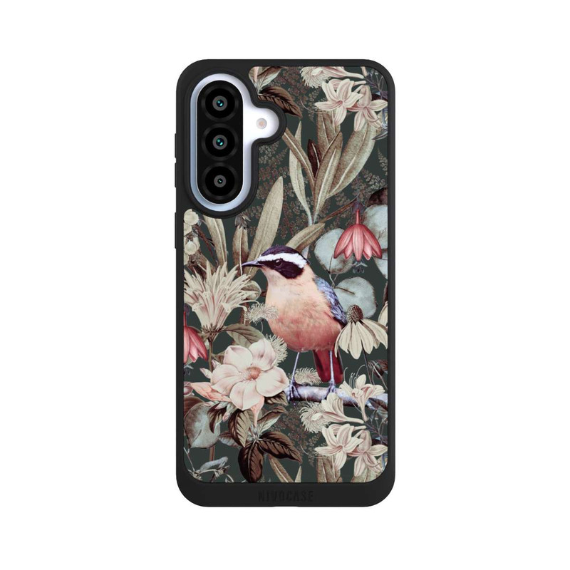 Galaxy A37 5G NIVOpure Orangefarbener Vogel im Vintage Blumenmuster
