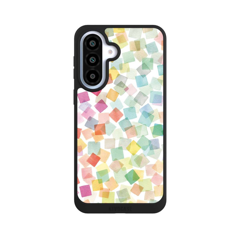 Galaxy A37 5G NIVOpure Confettis Plaids Géométriques Arc-en-ciel
