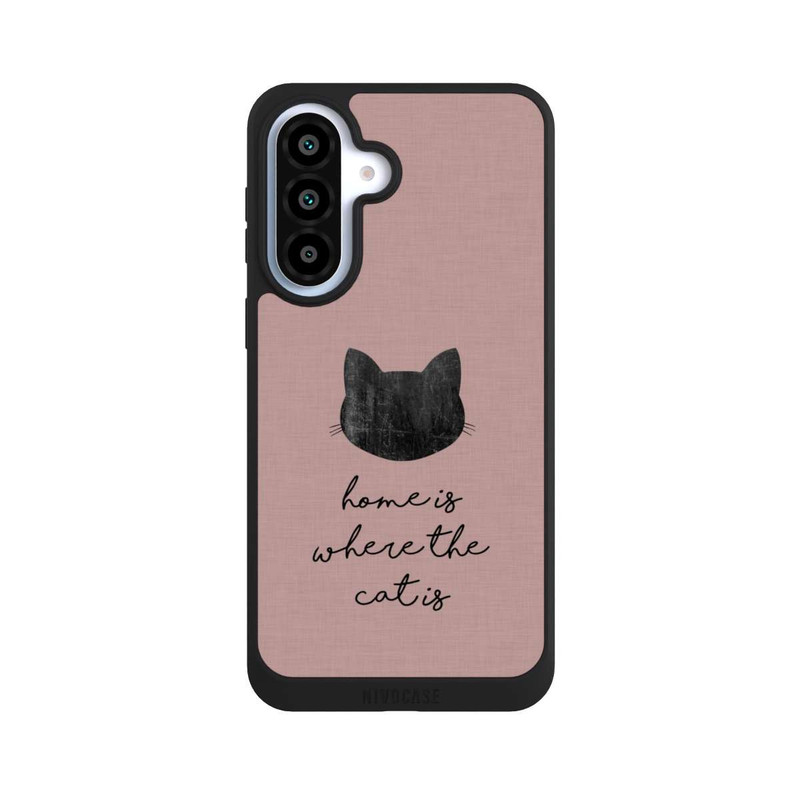 Galaxy A37 5G NIVOpure Home Is Where The Cat Is - Schwarz auf Rosa