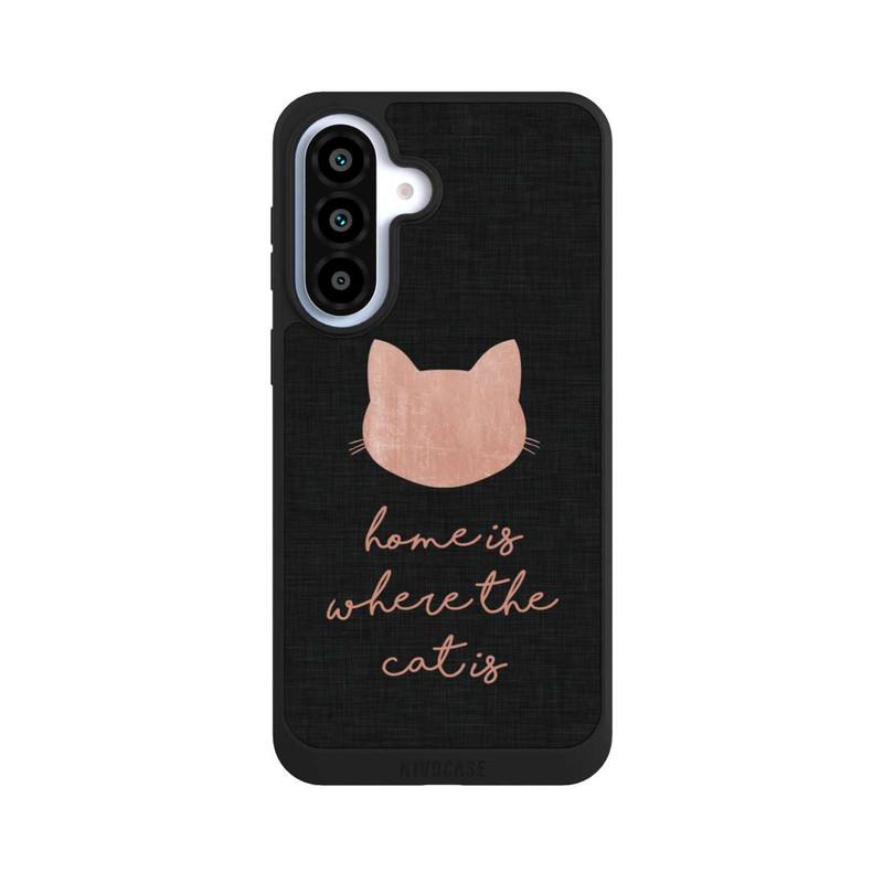 Galaxy A37 5G NIVOpure Home Is Where The Cat Is - Rosa auf Schwarz 
