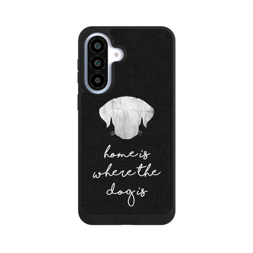 Samsung Galaxy A37 5G NIVOpure Home Is Where The Dog Is - Weiß auf Schwarz