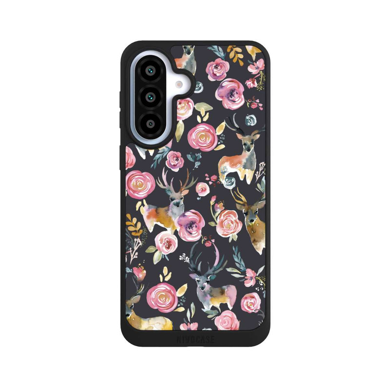 Galaxy A37 5G NIVOpure Hirsche und Blumen Anthrazit