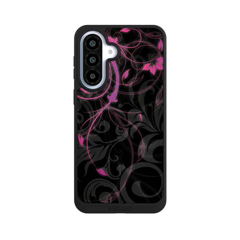 Galaxy A37 5G NIVOpure Fleurs d'automne noires et roses