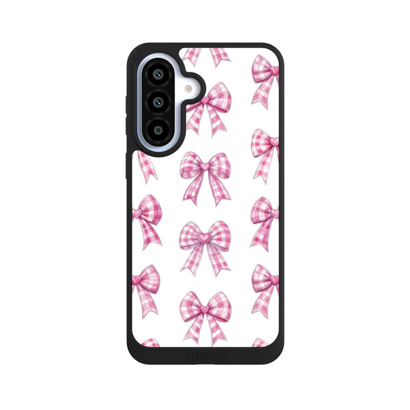 Galaxy A37 5G NIVOpure Pink Gingham Hearts and Bows