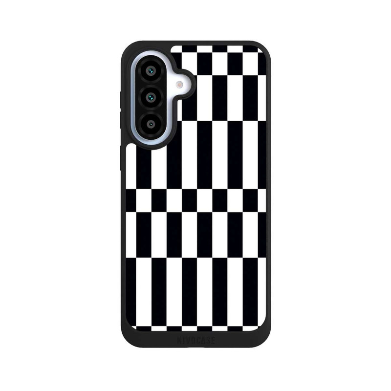Galaxy A37 5G NIVOpure Checked Abstract Bold Black and White Color Block