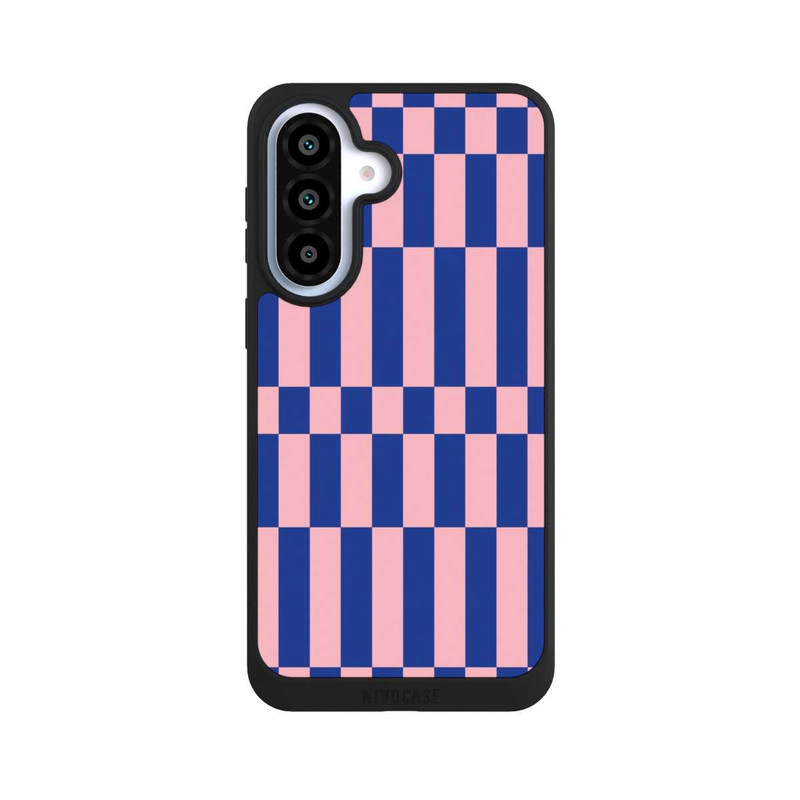 Galaxy A37 5G NIVOpure Checked Abstract Bold Electric Blue and Pink Color Block