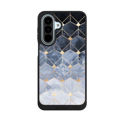Samsung Galaxy A27 5G NIVOpure Blaue Sechsecke und Diamanten Golddruck