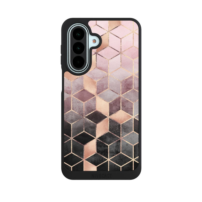 Galaxy A27 5G NIVOpure Pink Grey Gradient Cubes Print