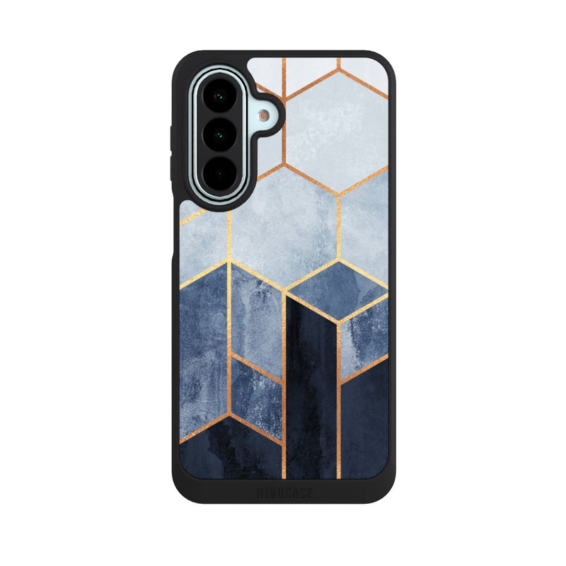 Galaxy A27 5G NIVOpure Soft Blue Hexagons Gold Print