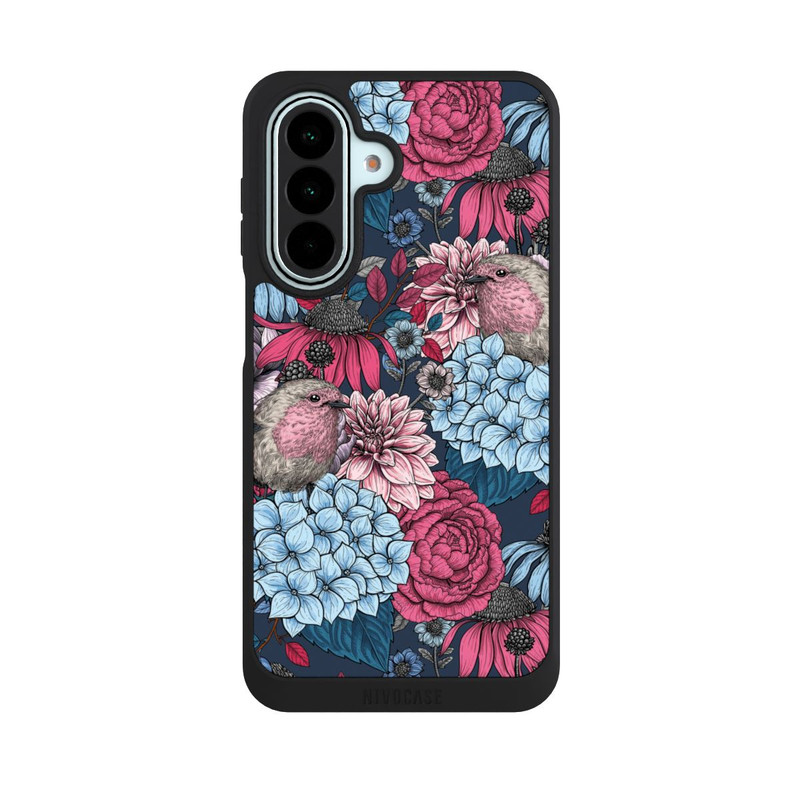 Galaxy A27 5G NIVOpure Oiseaux et fleurs rouge pétrole