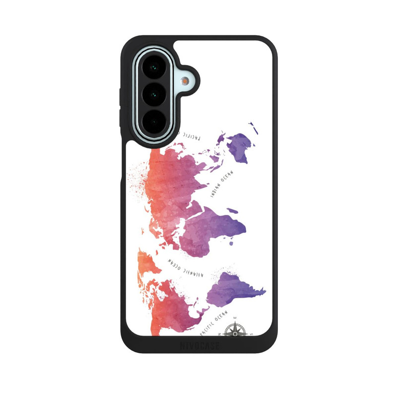 Galaxy A27 5G NIVOpure Carte du monde aquarelle blanche