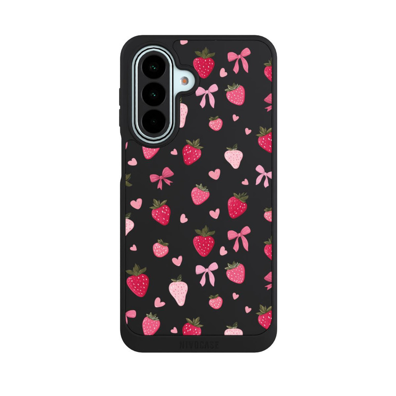 Galaxy A27 5G NIVOpure Strawberry Ribbon Pattern Pink Transparent