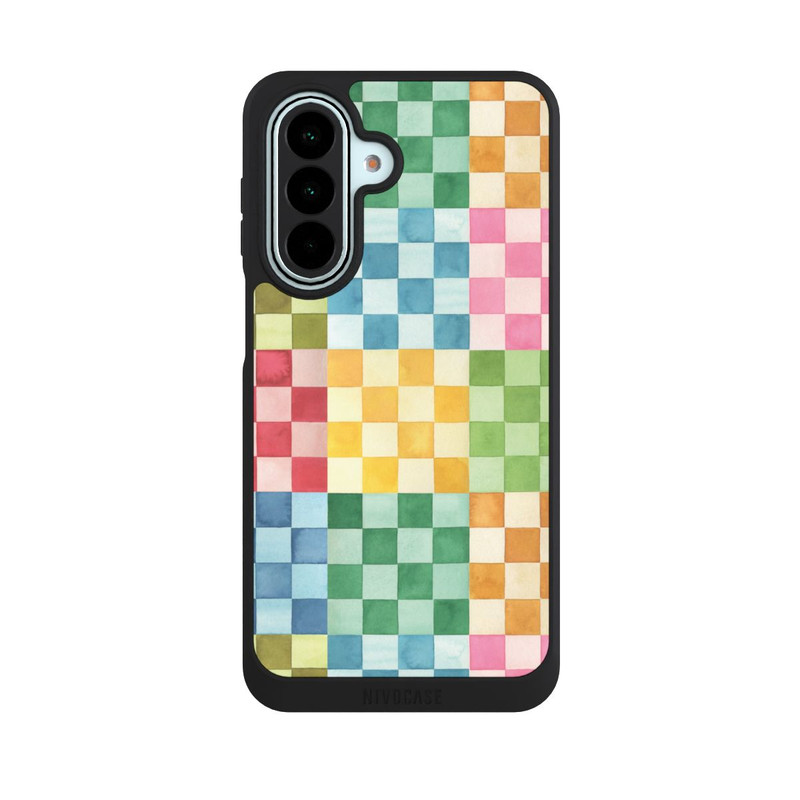 Galaxy A27 5G NIVOpure Checkerboard Watercolor Chess Geometric Red