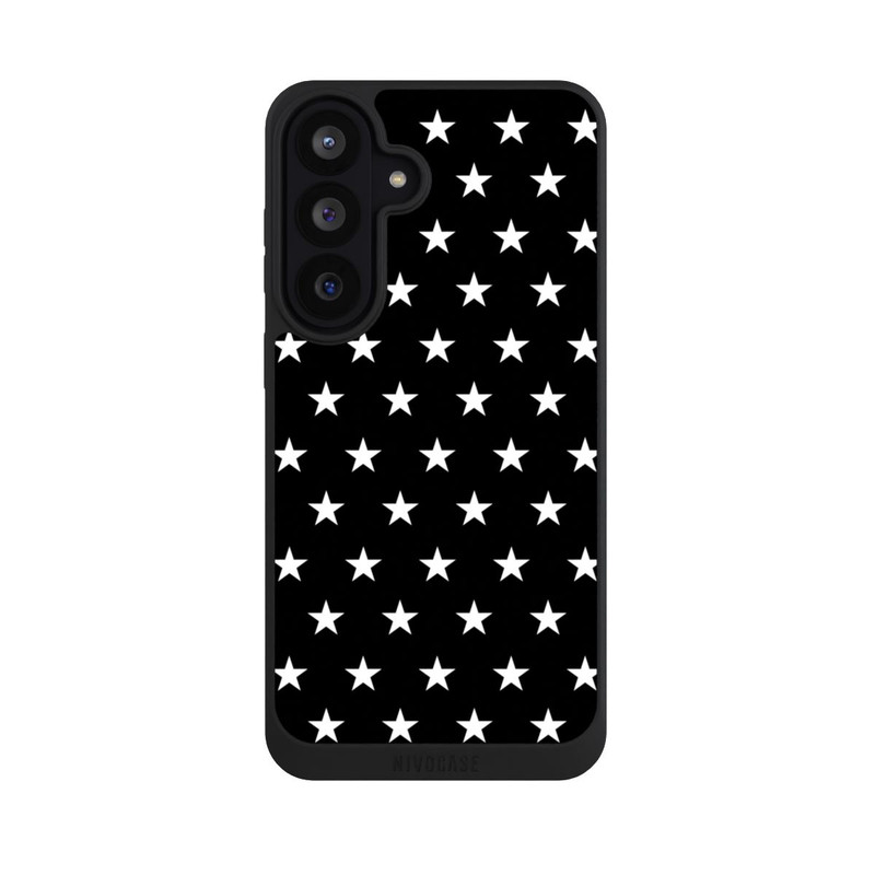 Galaxy S26 FE NIVOpure Polka Stars Schwarz und Weiß