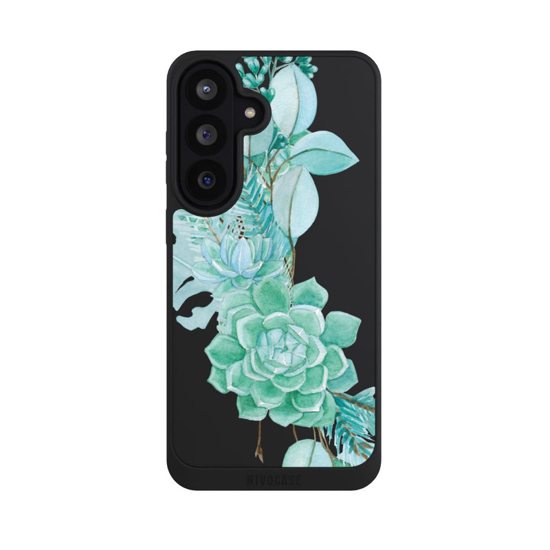 Galaxy S26 FE NIVOpure Fleurs Vertes Menthes Transparent