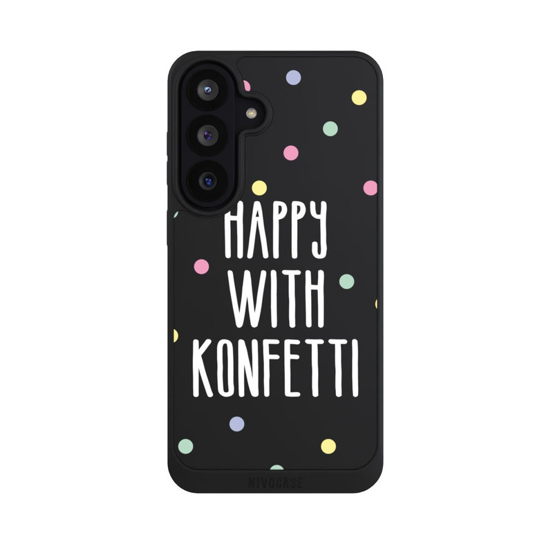 Galaxy S26 FE NIVOpure Happy with Konfetti White ohne Hintergrund