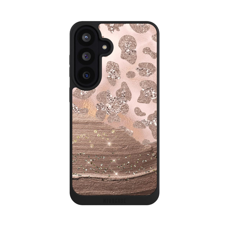 Galaxy S26 FE NIVOpure Silberner Leoparden Glitzerlook