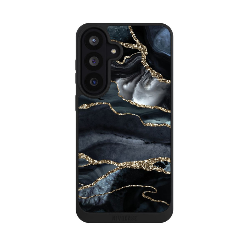 Galaxy S26 FE NIVOpure Dunkler Marmor Gold Glitzerlook