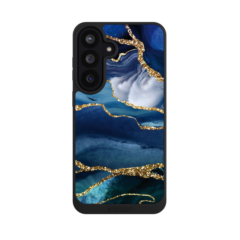 Galaxy S26 FE NIVOpure  Blauer Marmor Gold Glitzer Look