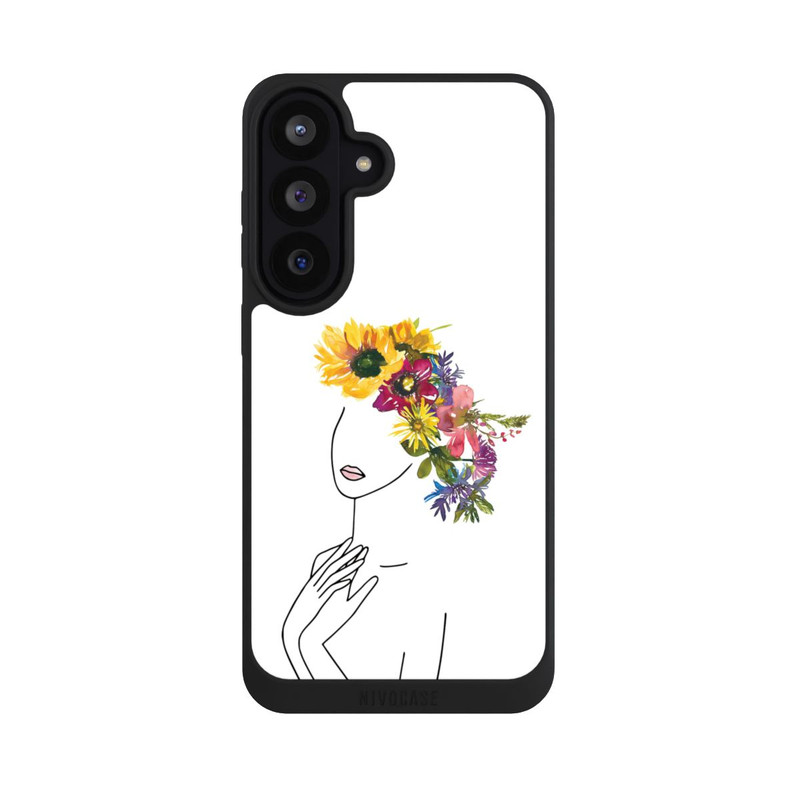 Galaxy S26 FE NIVOpure Line Art Frau mit Blumenkrone