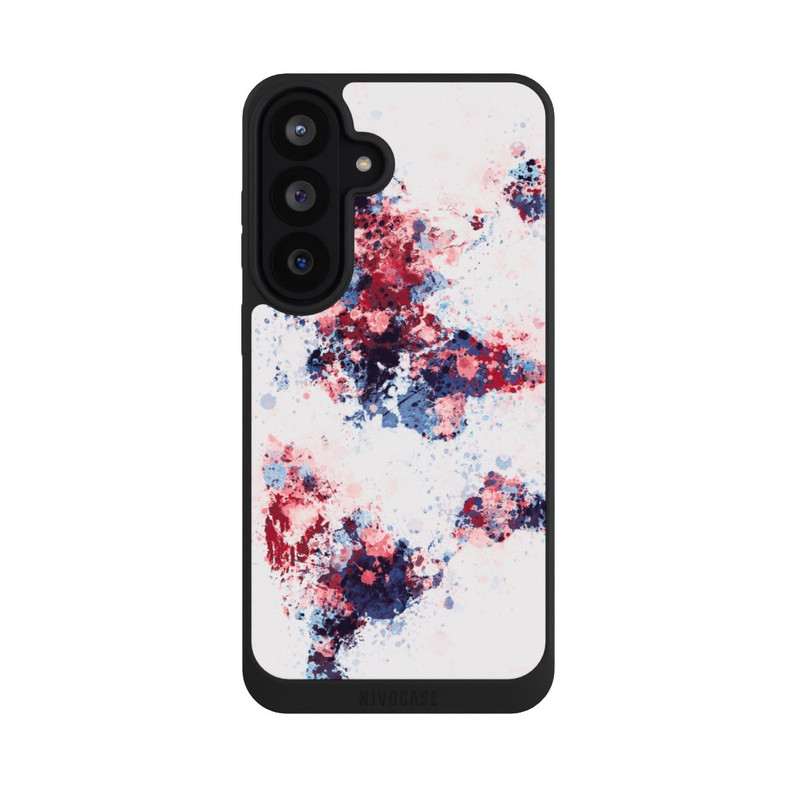 Galaxy S26 FE NIVOpure Weltkarte Farbenspritzer Blau Rot