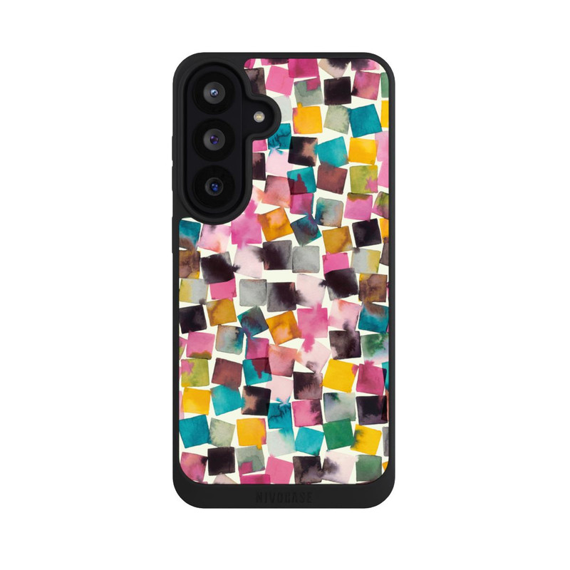 Galaxy S26 FE NIVOpure Aquarell geometrische Plaids rosa