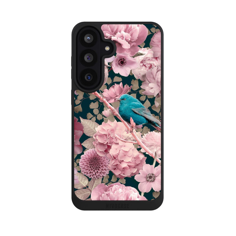Galaxy S26 FE NIVOpure Spatzen im rosa Blumenmuster
