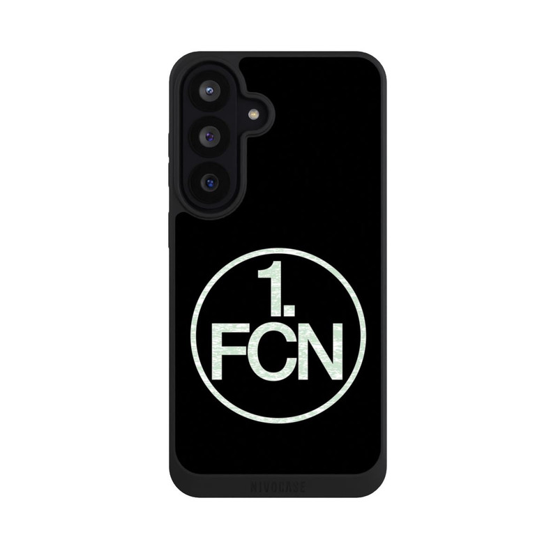 Galaxy S26 FE NIVOpure FCN Logo in Weiß Hintergrund Schwarz
