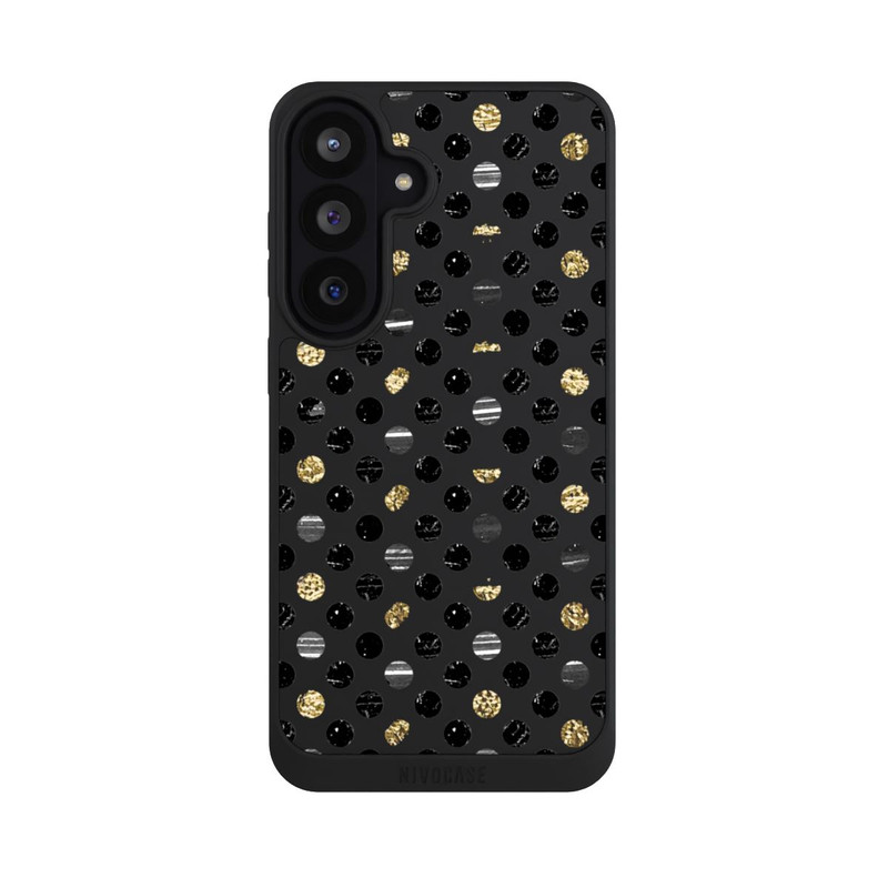 Galaxy S26 FE NIVOpure Gold Schwarz Polka Dots