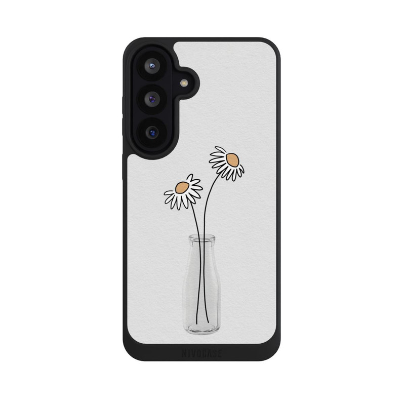 Galaxy S26 FE NIVOpure Stillleben mit weißen Gänseblümchen