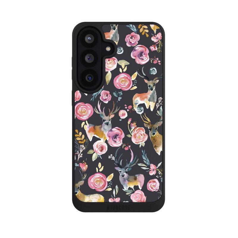 Galaxy S26 FE NIVOpure Cerfs et fleurs Anthracite