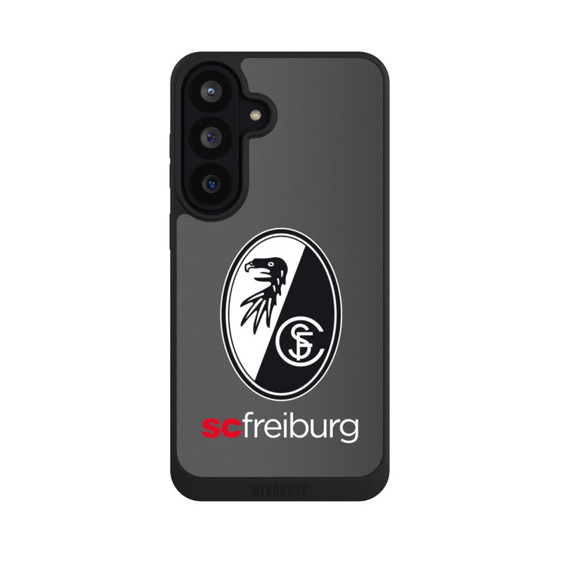 Galaxy S26 FE NIVOpure Carbon Hell Hintergrund mit dem Schriftzug SC Freiburg