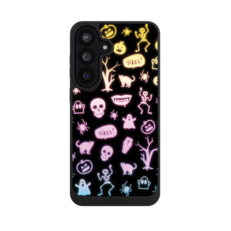 Galaxy S26 FE NIVOpure Neon Halloween Aufkleber Schwarzer Hintergrund