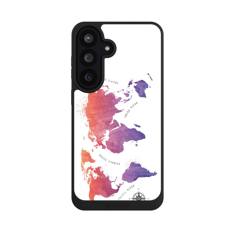 Galaxy S26 FE NIVOpure Aquarell Weltkarte weiß