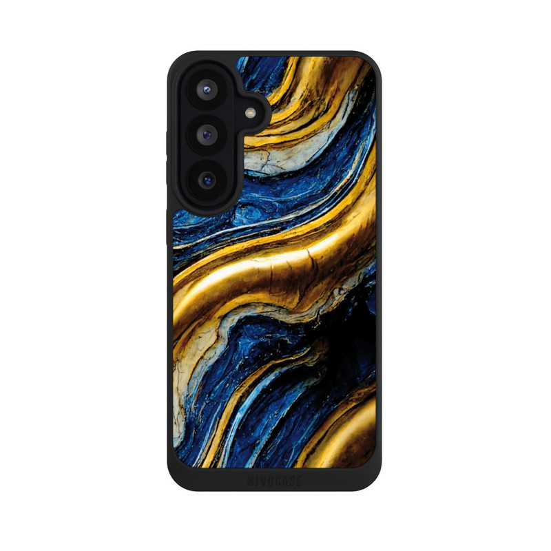 Galaxy S26 FE NIVOpure Struktur im Royalblau- und Gold-Look