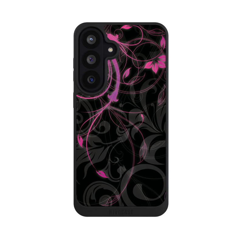 Galaxy S26 FE NIVOpure Schwarze und rosa Herbstblumen
