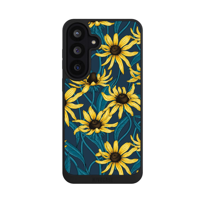 Galaxy S26 FE NIVOpure Sonnenblumen auf Blauem Hintergrund