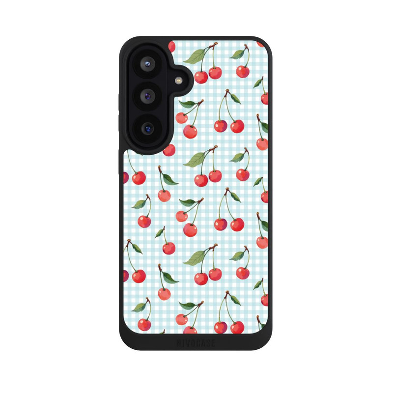 Galaxy S26 FE NIVOpure Cherries and Blue Gingham