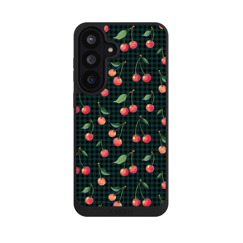 Galaxy S26 FE NIVOpure Cherries and Green Gingham
