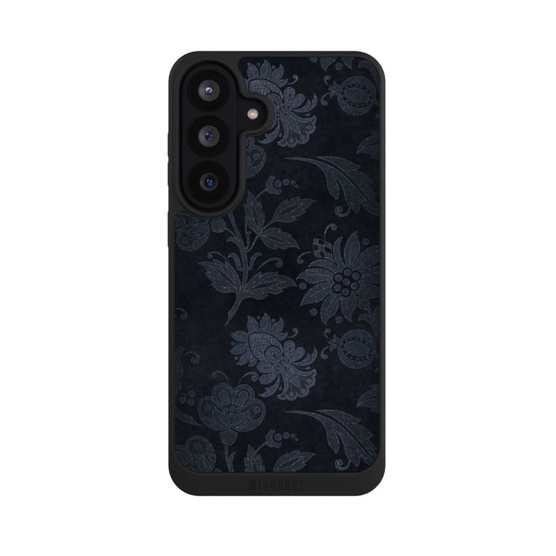 Galaxy S26 FE NIVOpure  Silberne Blumen auf Samt